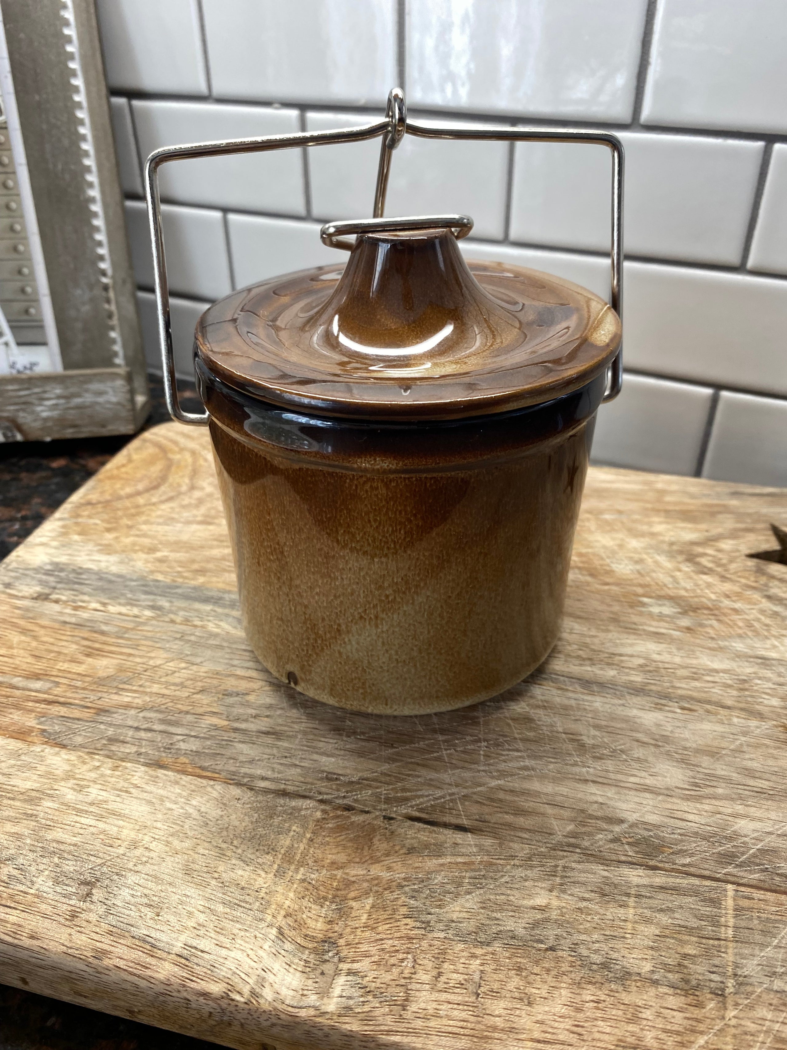 Antique Mini Crock Pot 